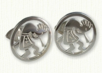 Sterling Pierced Kokopelli Cufflinks