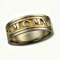 14kt Yellow Gold Roman Numeral Band - 1949 