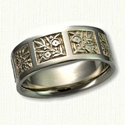 #14: 14kt yellow Forget-Me-Not Wedding Band