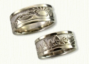 Sea inspired wedding rings