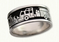 Story Band Wedding Rings in gold and platinum