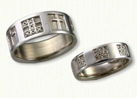 Story Band Wedding Rings in gold and platinum