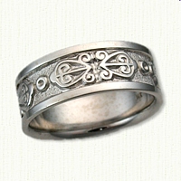 14kt White Gold Custom Adinkra Symbol Band