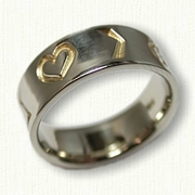 Custom African Reverse Etch wedding band with 4 symbols