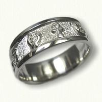 Sterling Silver Custom African Symbol Wedding Band - 