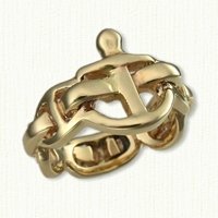 Custom 14kt yellow gold Anchor Ring