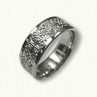 Platinum Intricate Byzantine Band - 8.0 mm width  