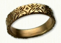 Wild Rose Scroll Wedding Band