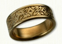 Wild Rose Scroll Wedding Band