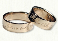 Custom French Wedding Bands-Reverse Etch