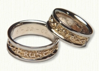  Infinity Wedding Rings in gold and platinum