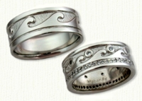 Nautical Themed Wedding Bands in gold and platinum