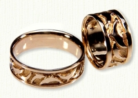 18kt yellow gold Dolphin wedding bands