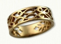 #28: 14kt yellow pierced Elmvale Vine Wedding Band