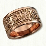 Fleur-de-lis & Crest wedding bands