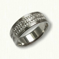 French Quarter Fleur-de-lis Wedding Band in 14kt white gold.