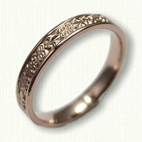 14kt Rose Gold Custom Initial with Fleur-de-lis Wedding Band 