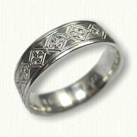 Sterling Silver Filled Wellington Fleur-de-lis Band 