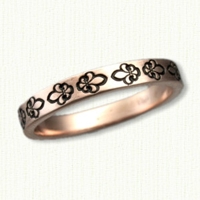 14kt Rose Gold Horizontal Style Fleur-de-lis Band  