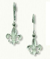 14KW Fleur-de-Lis Drop Earrings