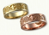 Fleur-de-lis & Crest wedding bands