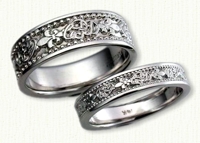 Custom Fleur-de-lis & Initials wedding bands