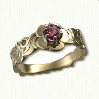 #33: Custom Floral Tapered Ring with 3 Stones