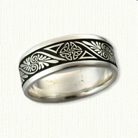 #32: Custom Sterling Celtic Palmette with Love Knot Wedding Band