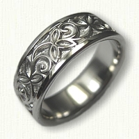 #52: Platinum Trileaf Wedding Band  