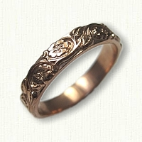 #72:14kt Rose Gold Custom Floral Band - straight edges   