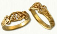 #01: 14Kt yellow pierced & tapered floral vine band