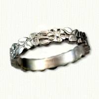 #05: 14kt white Custom Floral band