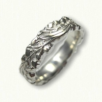 #76:Sterling Silver Lily of the Valley Wedding Band - sculpted edges 