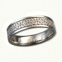 14kt White Gold Intricate Florentine Knot Wedding Band