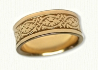 Florentine Style Wedding Bands in gold and platinum