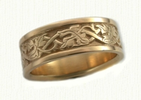 Florentine Leaf Wedding Rings