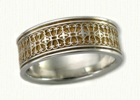 Fleur-de-lis & Crest wedding bands