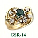 Custom emerald with diamonds