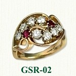 Diamond & Ruby Gemstone Rings