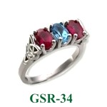 Ruby Gemstone Rings, Celtic Double Vanessa Ring