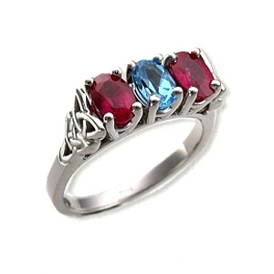 Celtic Double Vanessa Ruby ring #34