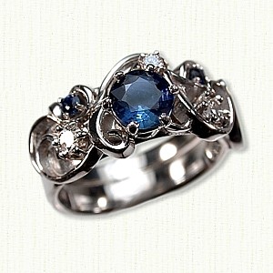 sapphire celtic wedding ring sets