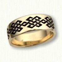 Custom Geometric Argyle Patterned Wedding Band