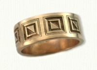 Custom Geometric Duel Squares Style Wedding Band