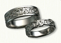 Custom Platinum Initial NJ w/Infinity Knot Band