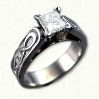 14kt White Gold Bridget Engagement Ring with Princess cut diamond