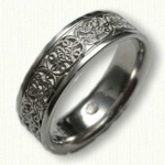 14kt White Gold Custom Initials & Mohan Knot Wedding Band