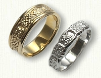 Custom Celtic Monogram Wedding Band Set