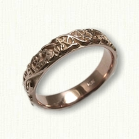 14kt Rose Gold Custom Monogram Wedding Band - no rails