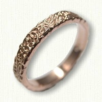 14kt Rose Gold Custom Monogram Wedding Band - straight edges 